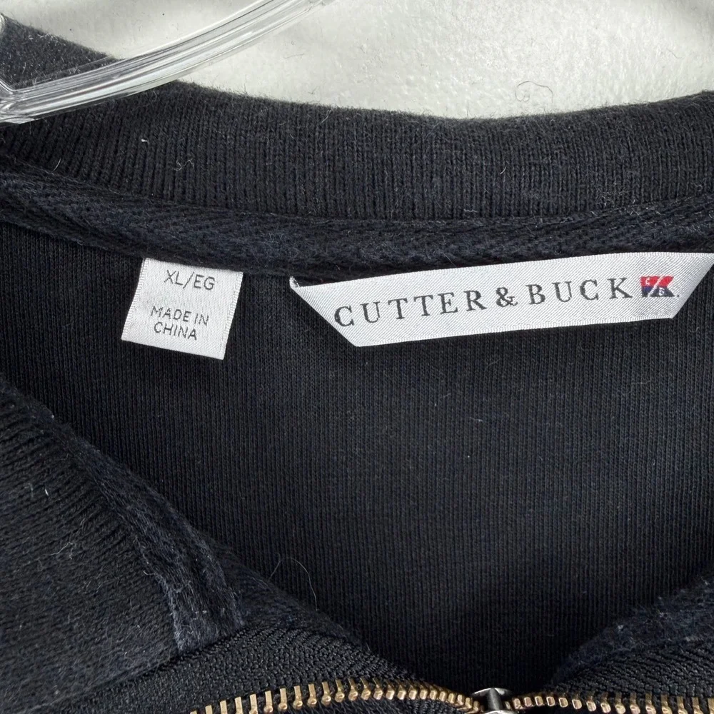 Cutter & Buck Mens XL Black Long Sleeve 1/4 Zip Pullover Sweatshirt